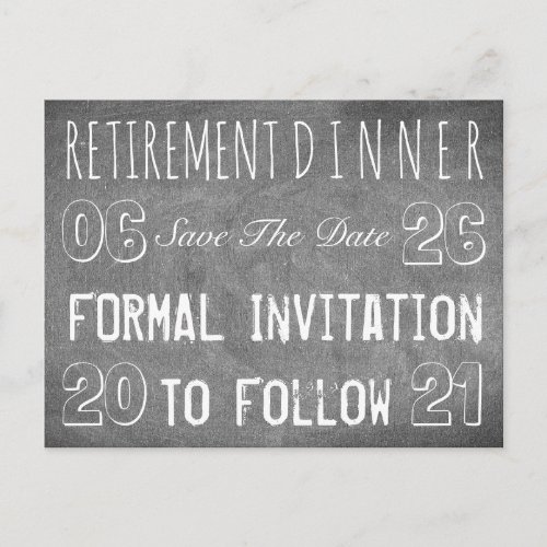 Custom Retirement Party Save The Date Chalkboard