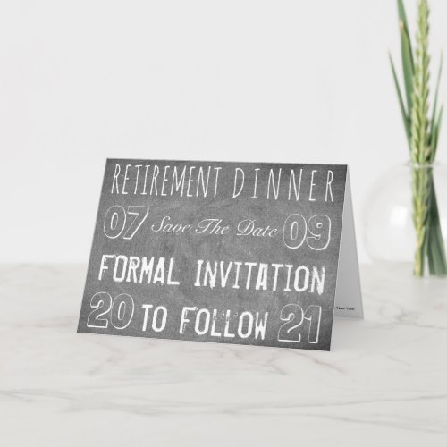 Custom Retirement Party Save The Date Chalkboard C Card