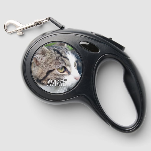 Custom Retractable Pet Leash with cat photo (Front)