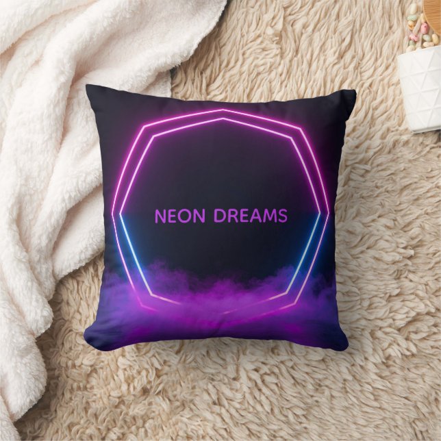 Custom Retro 80s Synthwave Personalized Pillow (Blanket)