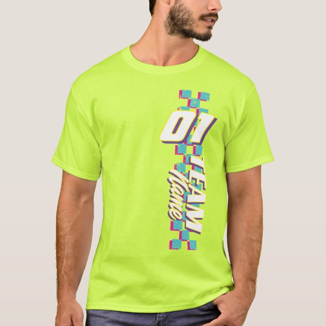 Custom Retro 90s Race Team Number Shirt (Front)