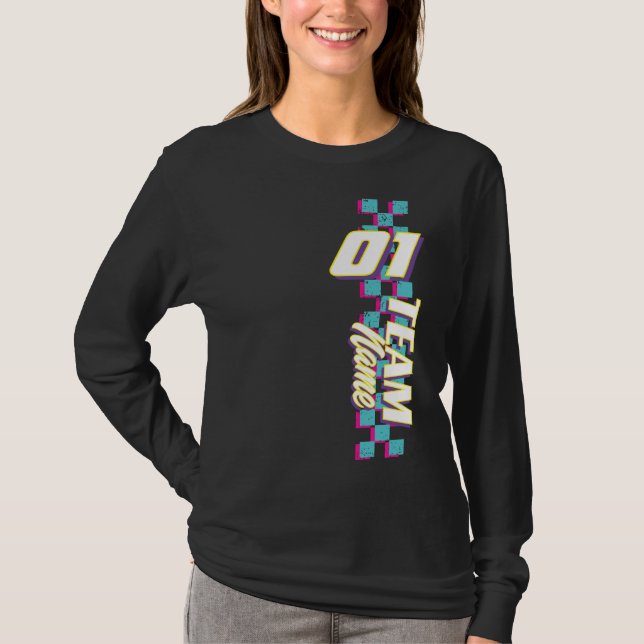Custom Retro 90s Race Team Number Shirt (Front)