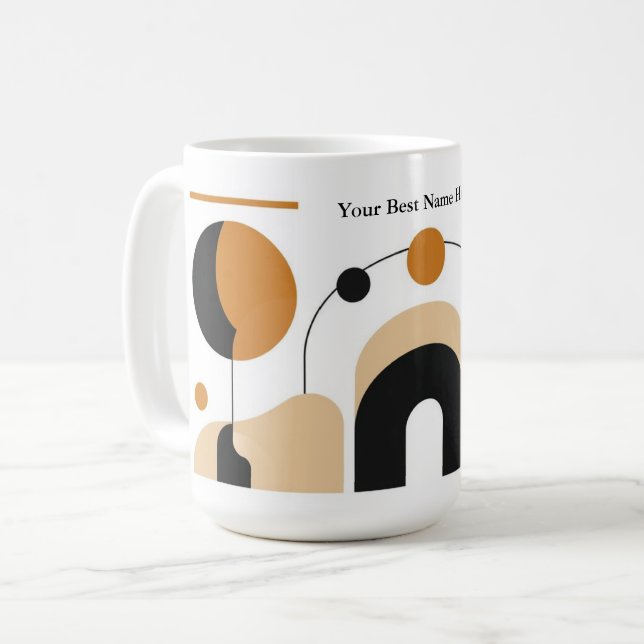 Custom Retro Abstract Modern Coffee Mug (Front Left)