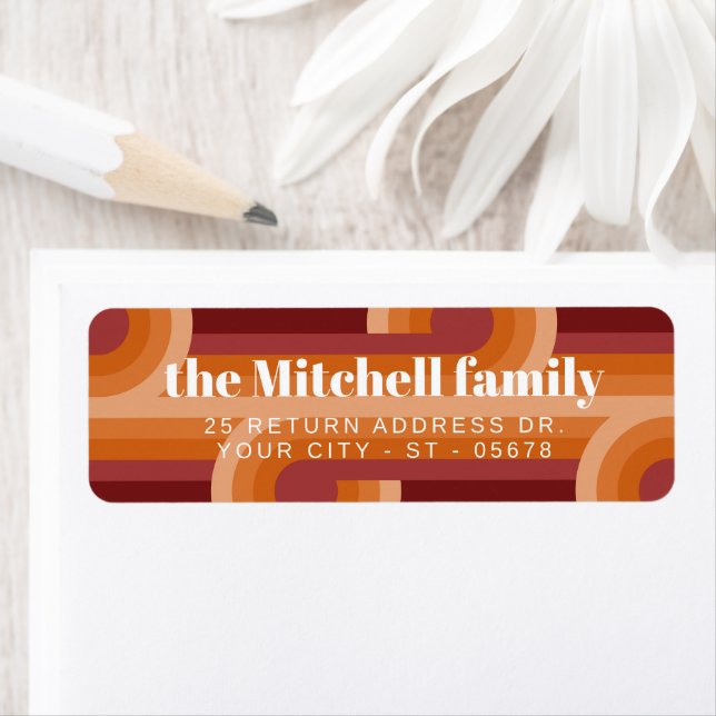 Custom Retro Abstract Waves Art Pattern Label (Insitu)