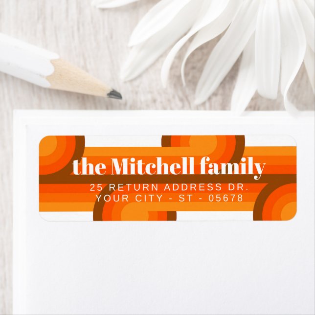 Custom Retro Abstract Waves Art Pattern Label (Insitu)