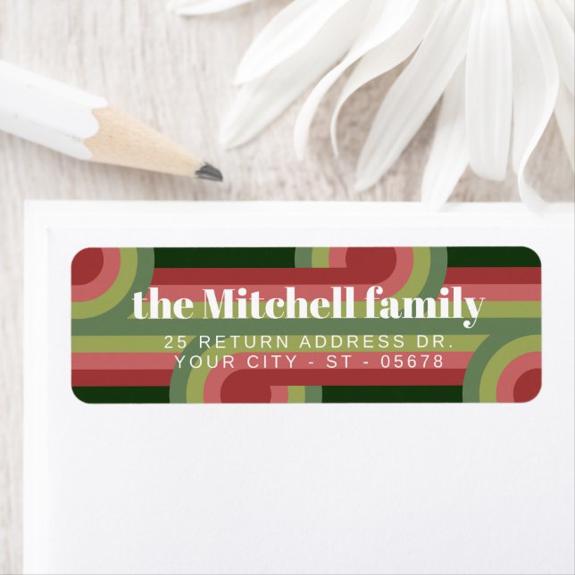 Custom Retro Abstract Waves Art Pattern Label (Insitu)