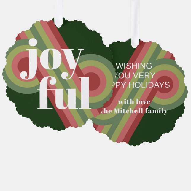 Custom Retro Abstract Waves Art Pattern Ornament Card (Front/Back)