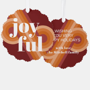 Custom Retro Abstract Waves Art Pattern Ornament Card