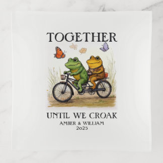 Custom Retro Aesthetic Together Until We Croak Trinket Tray