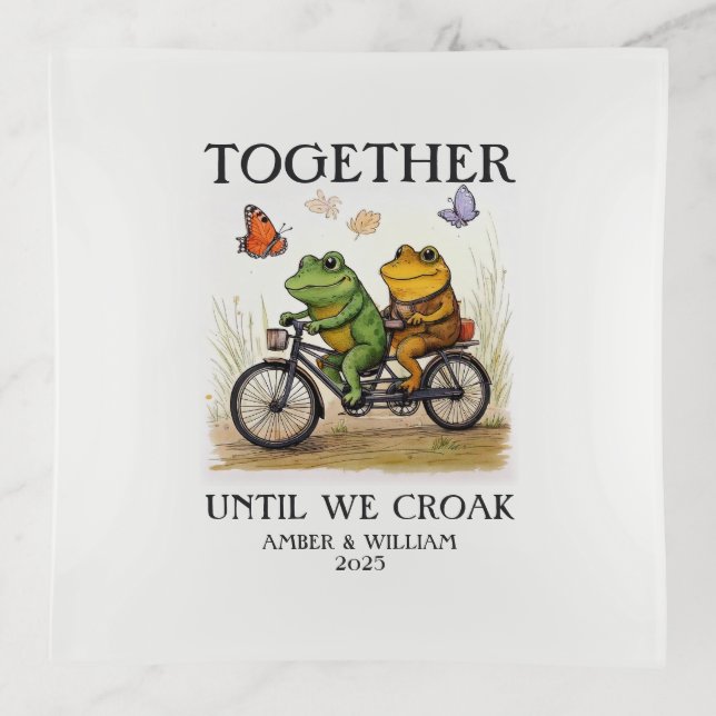 Custom Retro Aesthetic Together Until We Croak Trinket Tray (Front)