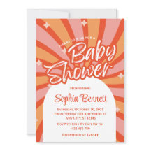 Custom Retro Baby Shower Invitation