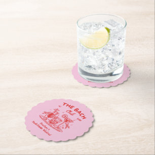 Custom Retro Bachelorette Party Decor Coasters