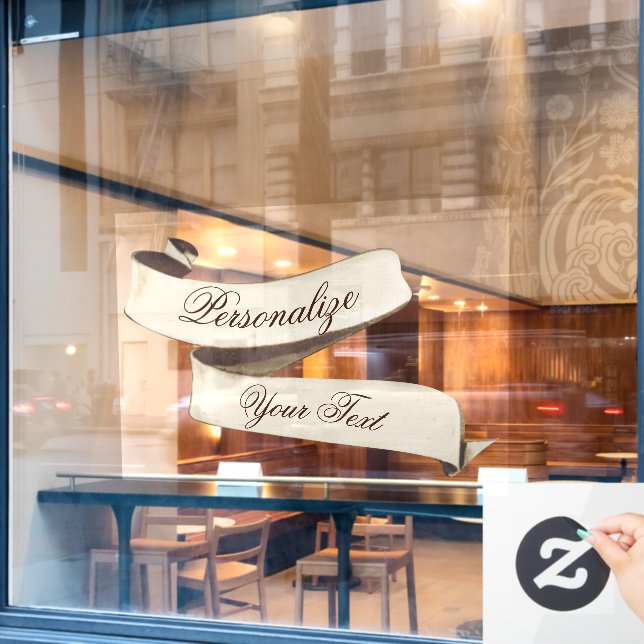 Custom Retro Banner Barbershop Snack Restaurant Window Cling (Cafe Window)