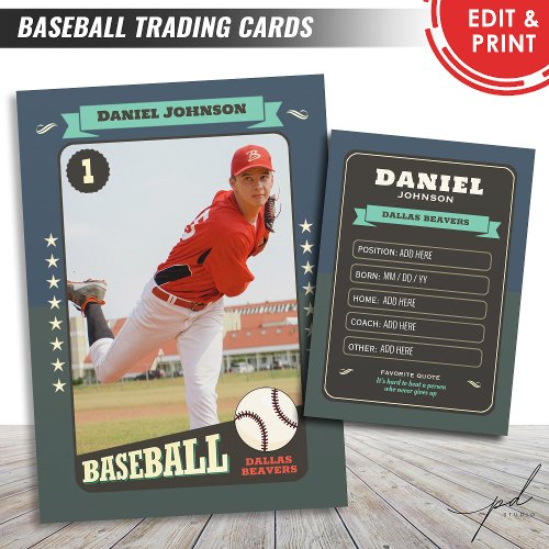 Custom Retro Baseball Trading Card Fun Player Card