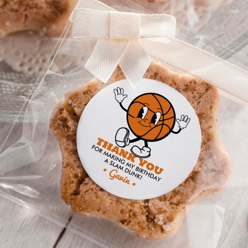 Custom Retro Basketball Birthday Party Thank You