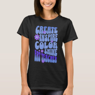 Custom Retro Best Art Teacher Ever Inspirational T-Shirt
