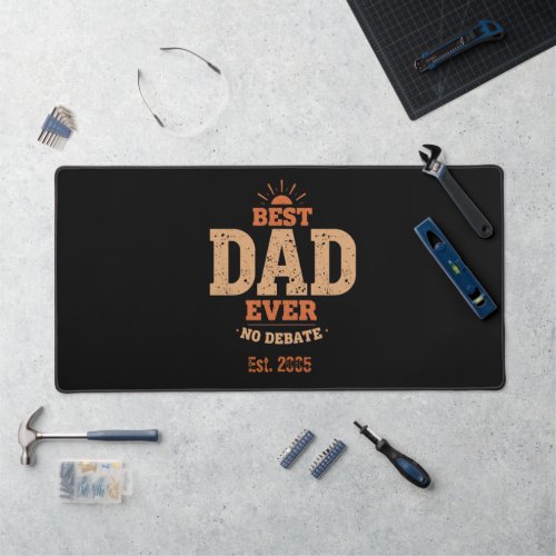 Custom Retro Best Dad Ever Personalized Gift Desk Mat
