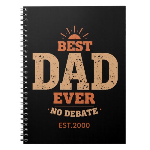 Custom Retro Best Dad Ever Personalized Gift Notebook