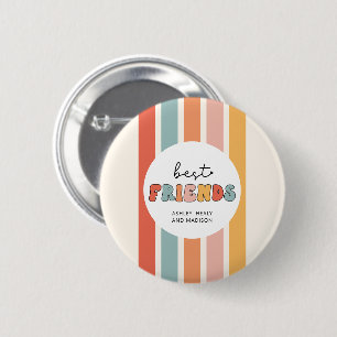Custom Retro Best Friends BFFs Cute Besties Gifts Button
