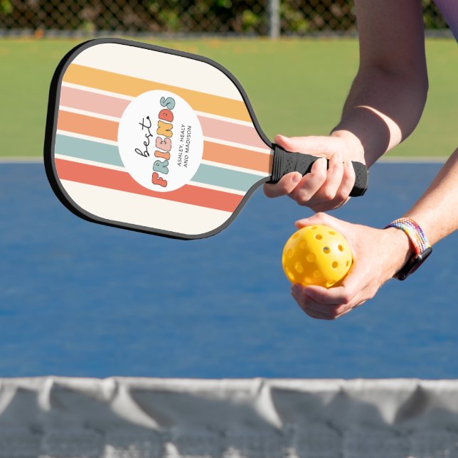 Custom Retro Best Friends BFFs Cute Besties Gifts Pickleball Paddle (Insitu)