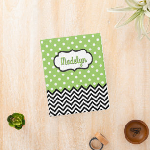 Custom Retro Black White Zigzag Stripes Pattern Mini Binder