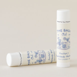Custom Retro Blue Bachelorette Favor Lip Balm