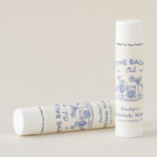 Custom Retro Blue Bachelorette Favor Lip Balm