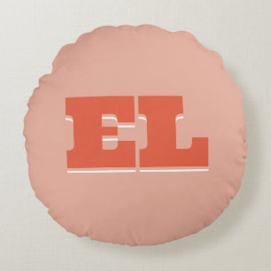 Custom Retro Bold College Dorm Monogram  Round Pillow