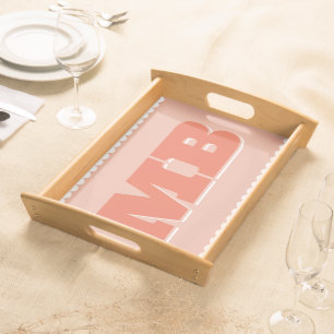 Custom Retro Bold College Dorm Monogram  Serving Tray