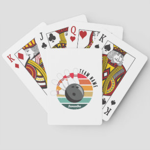 Custom Retro Bowling Pins Team & Player Name Poker Cards