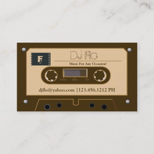 Customizable Custom Retro Cassette Tape DJ Business Cards