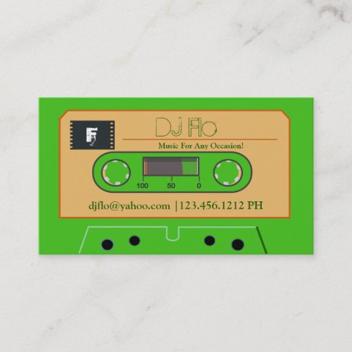 Custom Retro Cassette Tape DJ Business Cards