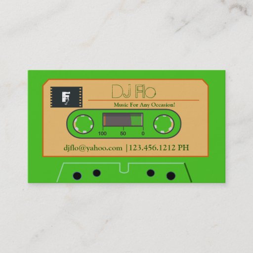 Customizable Custom Retro Cassette Tape DJ Business Cards