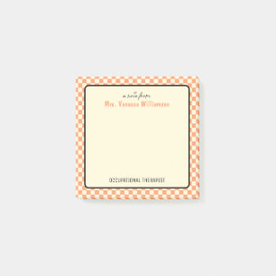 Custom Retro Check Pattern Occupational Therapist Post-it Notes