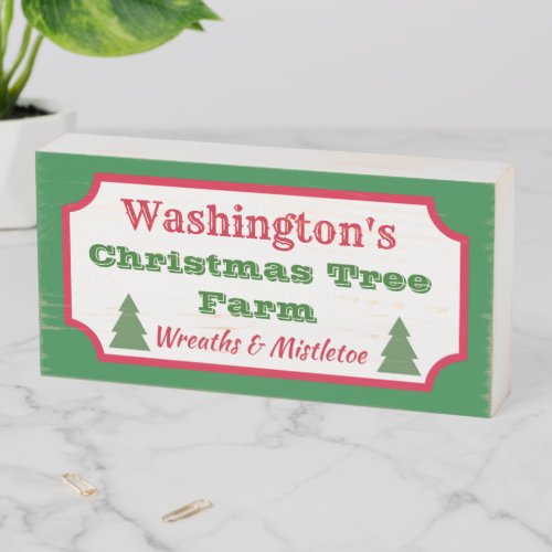 Custom Retro Christmas Tree Farm Sign Decoration