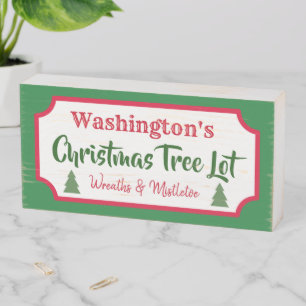 Custom Retro Christmas Tree Lot Sign Decoration