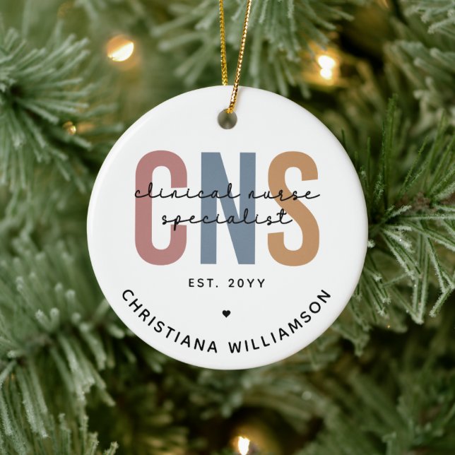 Custom Retro CNS Clinical Nurse Specialist Ceramic Ornament (Tree)