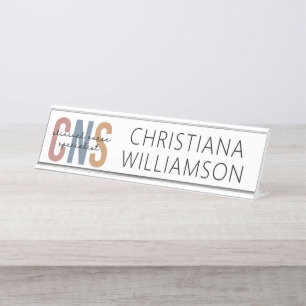 Custom Retro CNS Clinical Nurse Specialist Desk Name Plate