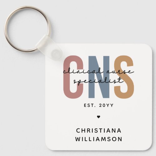 Custom Retro CNS Clinical Nurse Specialist Keychain