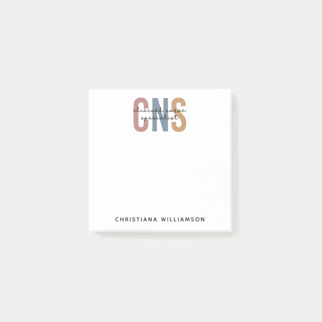Custom Retro CNS Clinical Nurse Specialist Post it Notes Zazzle
