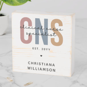 Custom Retro CNS Clinical Nurse Specialist Wooden Box Sign