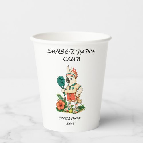 Custom Retro Cockatoo Junior Padel Club Kids Paper Cups