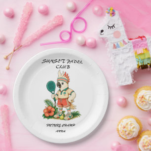 Custom Retro Cockatoo Junior Padel Club Kids Paper Plates