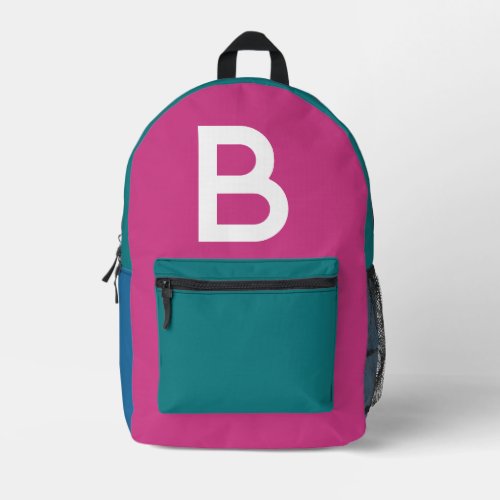 Custom Retro Color Block Initial Backpack