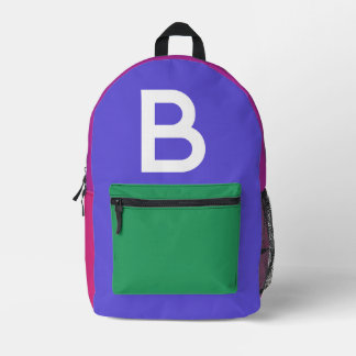 Custom Retro Color Block Initial Backpack