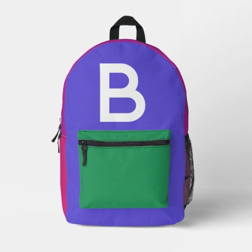 Custom Retro Color Block Initial Backpack
