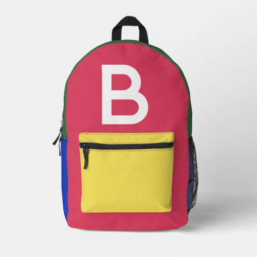 Custom Retro Color Block Initial Backpack