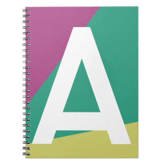 Custom Retro Color Block Monogram Notebook