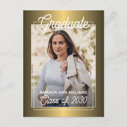 Custom Retro Congratulations Graduate Announcement Postcard
