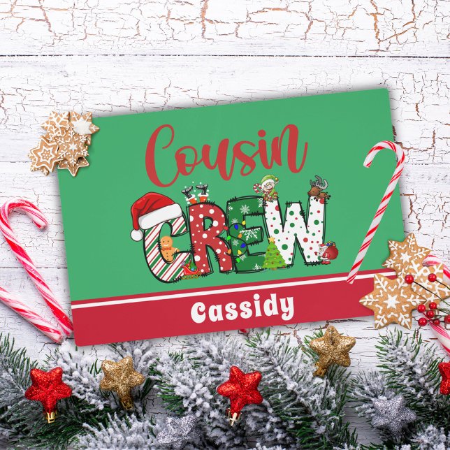 Custom  Retro Cousin Crew Christmas  Placemat (Creator Uploaded)
